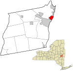 Albany County New York incorporated and unincorporated areas Menands highlighted